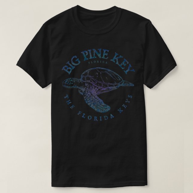 Big Gräs Nyckel Turtle Florida Nycklar Scuba Fishi T Shirt (Design framsida)