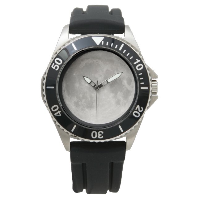 Big grått måne eWatch Watch Watch Armbandsur (Framsida)