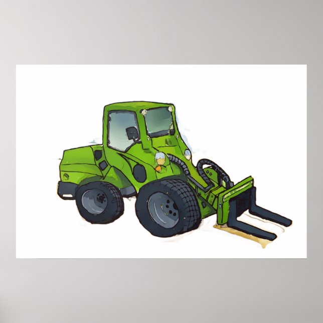 Big green telehandler forklift poster (Framsidan)