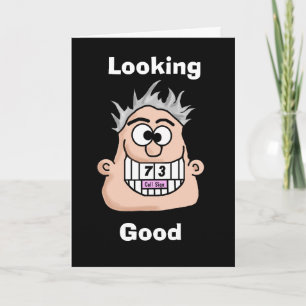 Big Grinning Ham Radio Operator 73 Birthday Card Kort