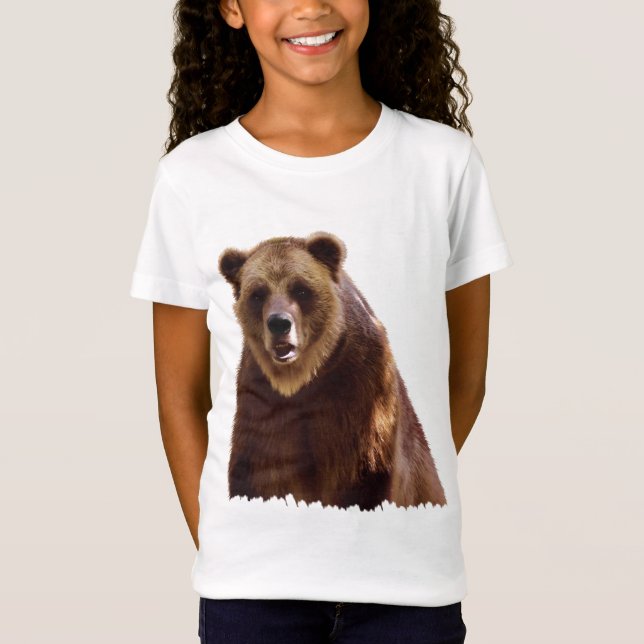 Big Grizzly Bear Wildlife Art Gift T-shirt (Framsida)