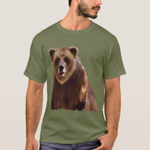 Big Grizzly Bear Wildlife Art Gift Tee Shirt