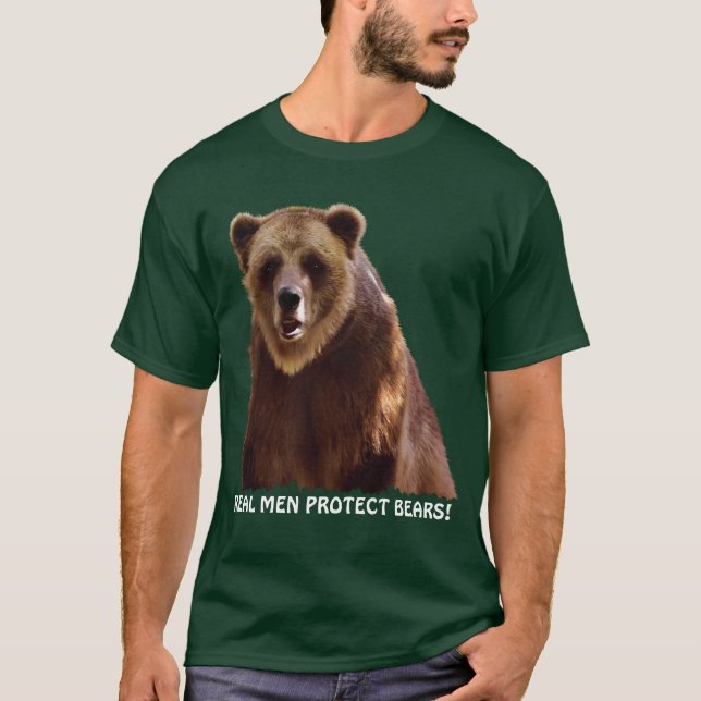 Big Grizzly Bear Wildlife Protection Art Gift Tee Shirt (Framsida)