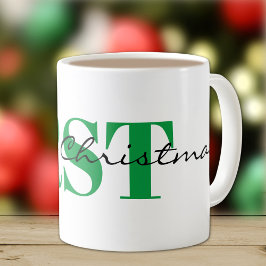 Big Grönt Monogram och God jul Classic Kaffemugg
