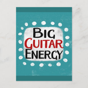 Big Guitar Energy Postcard Vykort