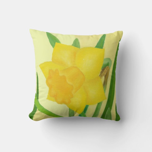 Big Gult Daffodil dekorativ kudde (Framsida)