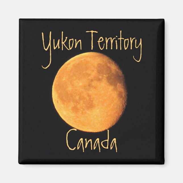Big Gult Måne, Yukon Territory, Kanada Magnet (Framsidan)