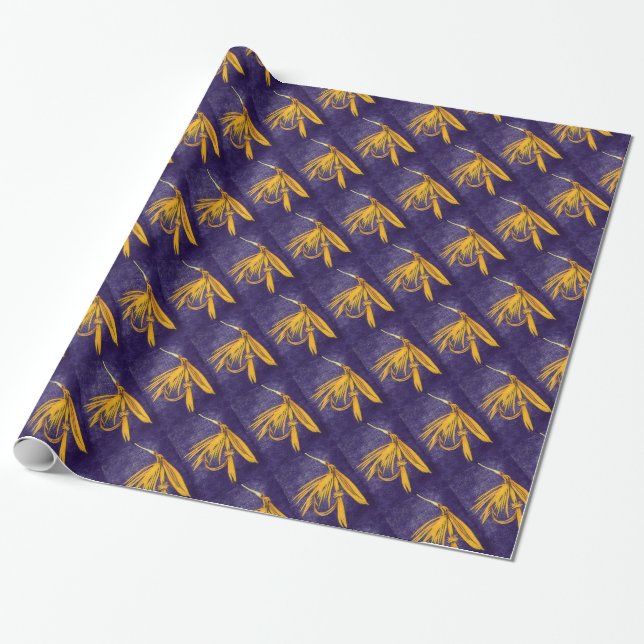 "Big Gult May" (stor  maj) "Trout Fly Wrapping Pap Presentpapper (Utrullad)