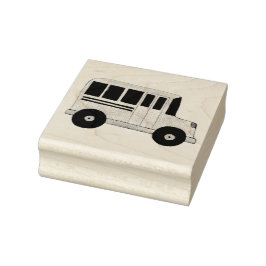 Big Gult School Buss Driver Back-to-School Frimärk Stämpel