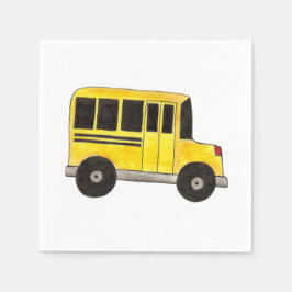 Big Gult School Buss Driver Teacher Napkins Pappersservett