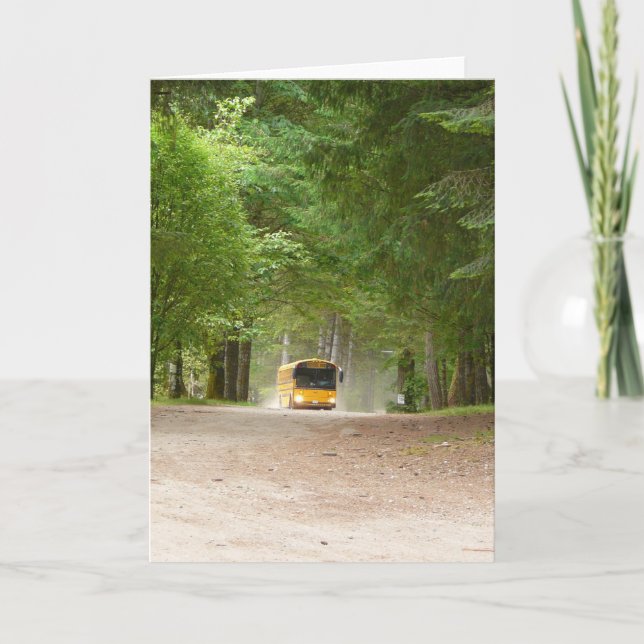 Big Gult School Buss Kort (Framsida)