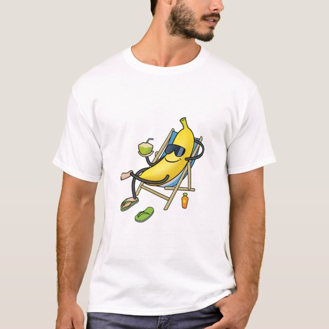 Big Gult Sunbad Banana T Shirt (Framsida)