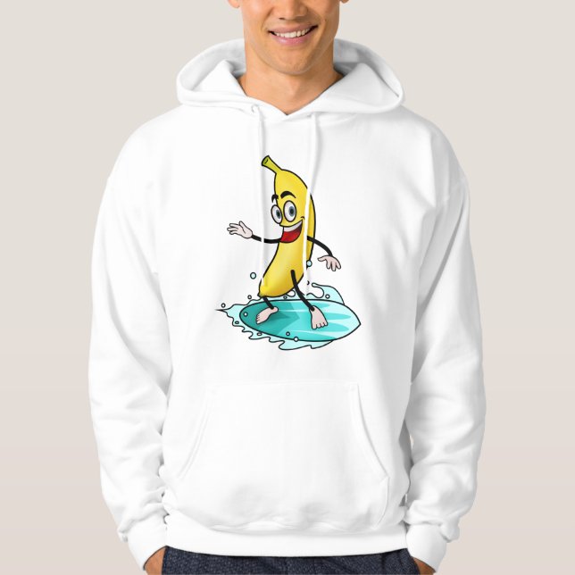 Big Gult Surfing Banana Hoodie (Framsida)