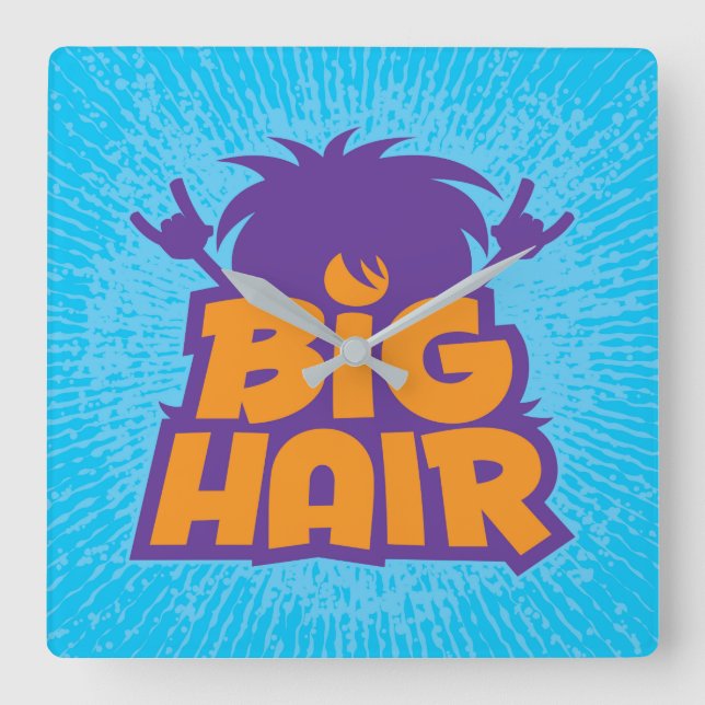 Big Hair Band-Logotyp Fyrkantig Klocka (Framsida)