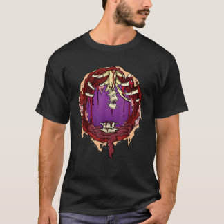 Big Hål i Chest av supermakter Gore Zombie Costu T Shirt