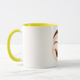 Big happy laugh – closed eyes smiling face mugg