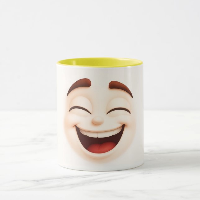 Big happy laugh – closed eyes smiling face mugg (Center)