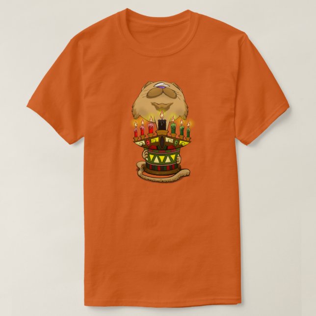 Big Head Kwanzaa Cat 2 T Shirt (Design framsida)