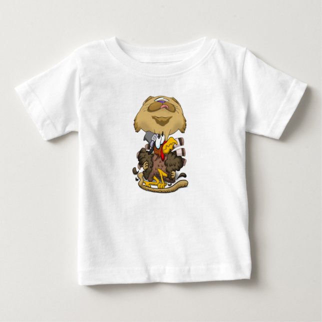Big Head Thanksgiving Cat T Shirt (Framsida)