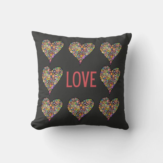 Big Heart Love throw pillow home decor valentines  Kudde (Framsida)