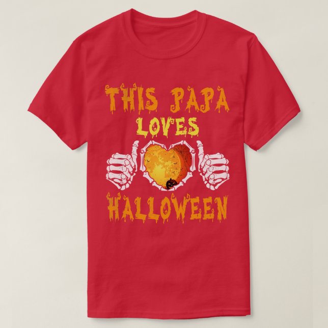 Big Heart Skeleton Bone Händer I Pappa Kärlek Hall T Shirt (Design framsida)