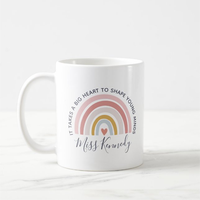 Big Heart till Shape Young Minds Lacher Coffee Mug Kaffemugg (Vänster)