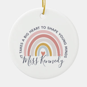 Big Heart till Shape Young Minds Teacher Julgransprydnad Keramik