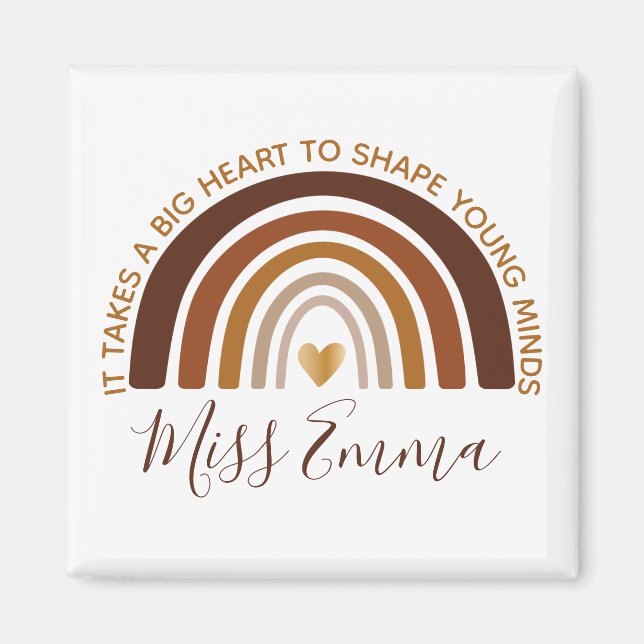 Big Heart till Shape Young Minds Teacher Magnet (Framsidan)