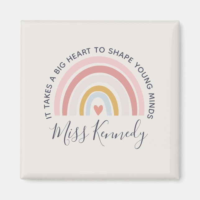 Big Heart till Shape Young Minds Teacher Magnet (Framsidan)