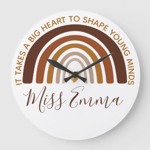 Big Heart till Shape Young Minds Teacher Stor Klocka