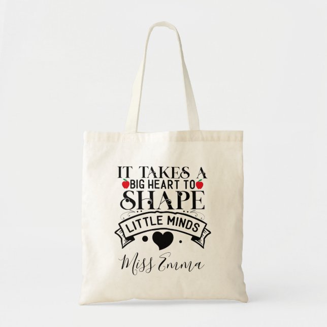 Big Heart till Shape Young Minds Teacher Tygkasse (Framsidan)