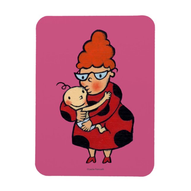 Big Hej Hugs från Auntie i Red Magnet (Vertikal)
