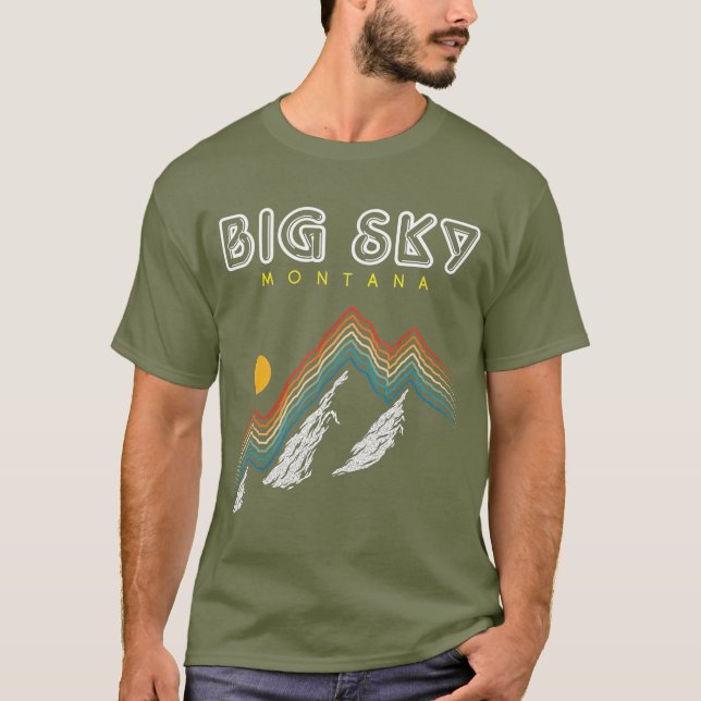 Big Himlar Montana Ski Resort 1980-talet Retro T Shirt (Framsida)