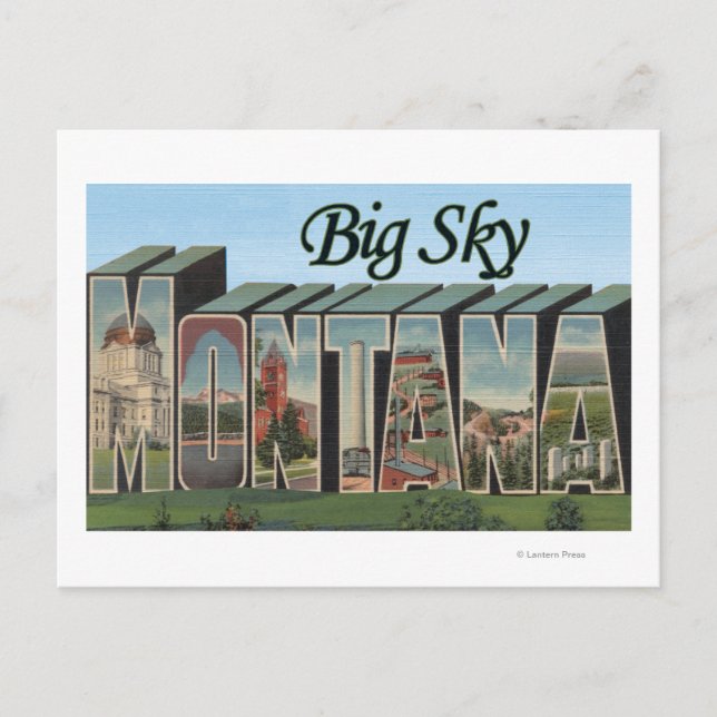 Big Himlar, Montana - Stora Brev Scenes Vykort (Framsida)