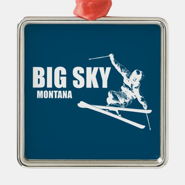 Big Himlar Resort Montana Skier Julgransprydnad Metall (Framsidan)