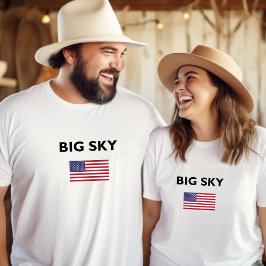 Big Himlar USA American Flagga Light-Färg T Shirt
