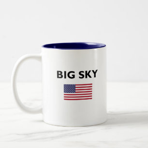 Big Himlar USA American Flagga Light-Färg Två-Tonad Mugg