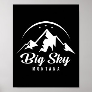 Big Himmel Montana Ski Resort Skiing Snowboarding Poster