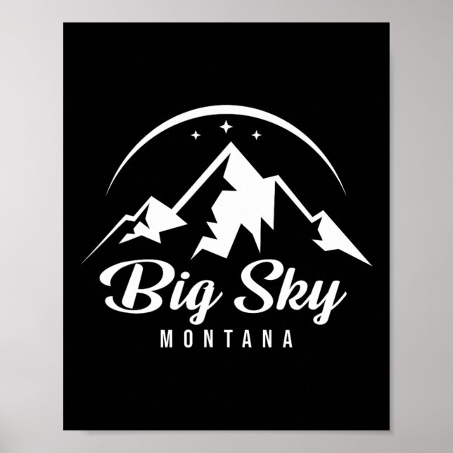 Big Himmel Montana Ski Resort Skiing Snowboarding Poster (Framsidan)