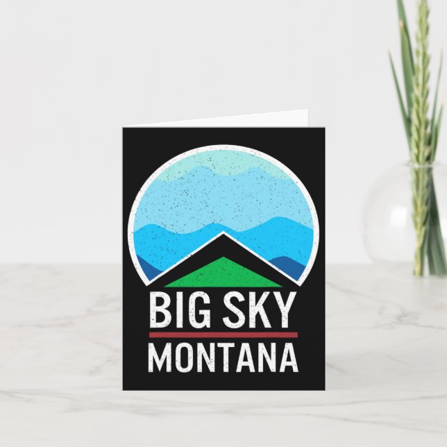 Big Himmel Montana Ski Skiing Snowboarding Skier S Kort (Framsida)