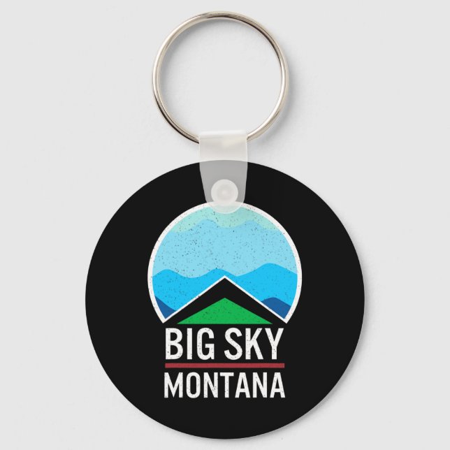 Big Himmel Montana Ski Skiing Snowboarding Skier S Nyckelring (Framsida)