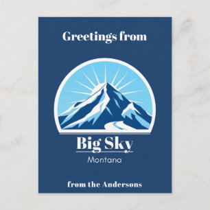 Big Himmel Montana-skidorten Vykort