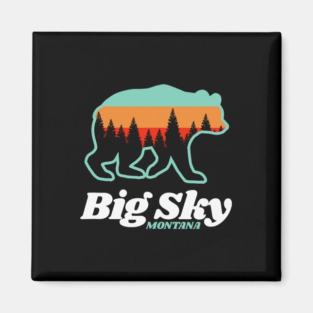 Big Himmel Montana Skiing Snowboarding Bear Magnet (Framsidan)