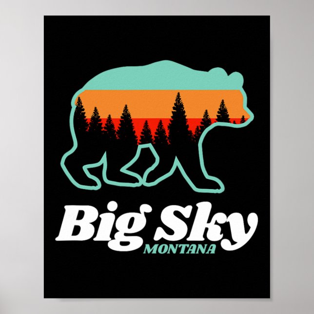 Big Himmel Montana Skiing Snowboarding Bear Poster (Framsidan)