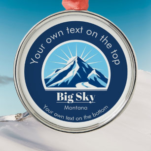 Big himmel Montana USA: s gellowstone-medalj Julgransprydnad Metall