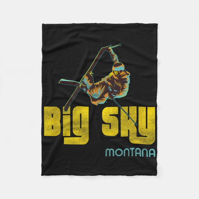 Big Himmel Montana Vintage Skiing Fleecefilt (Framsidan)
