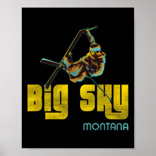 Big Himmel Montana Vintage Skiing Poster