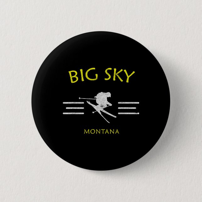 Big Himmel Skiing Montana Ski Tee Knapp (Framsida)