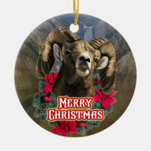 Big Horn Ram-jul Julgransprydnad Keramik