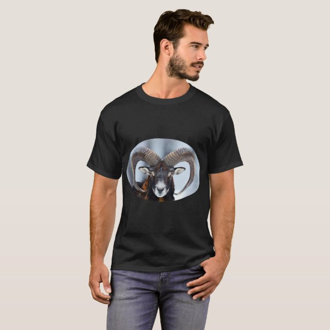 Big Horn Ram Sheep - Mouflon T Shirt (Hel framsida)